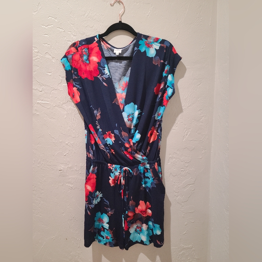 Kaileigh Navy and Floral Romper